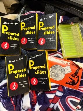 Antique 60s Scientific Microscope Slide Bundle